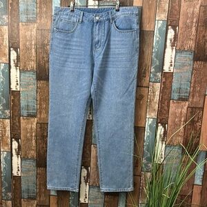 Manfinity Large straight leg blue jeans